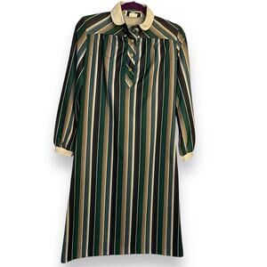 Kenny Classics A-Line Shirt Dress Women's 10 Multicolor Midi VTG Business Casual